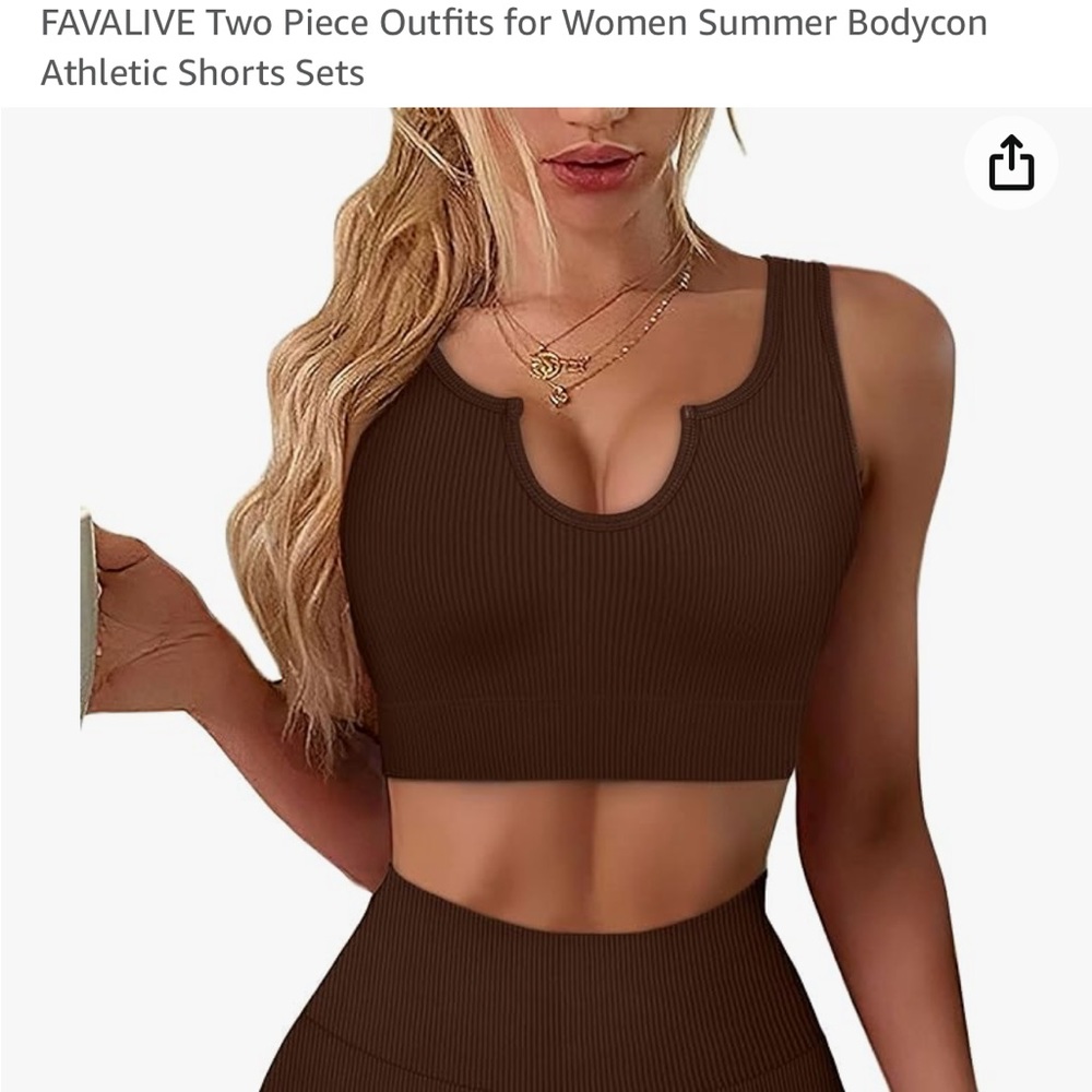Amazon workout set in brown, size medium